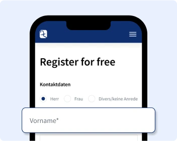 Screenshot der Anfragenzentrale - Kostenlos registrieren