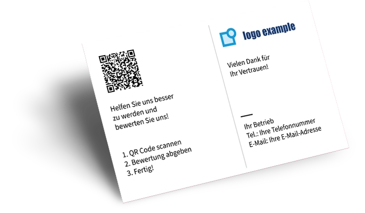 Digitale Seiten Bewertungskarten - Personalisierbare Rückseite